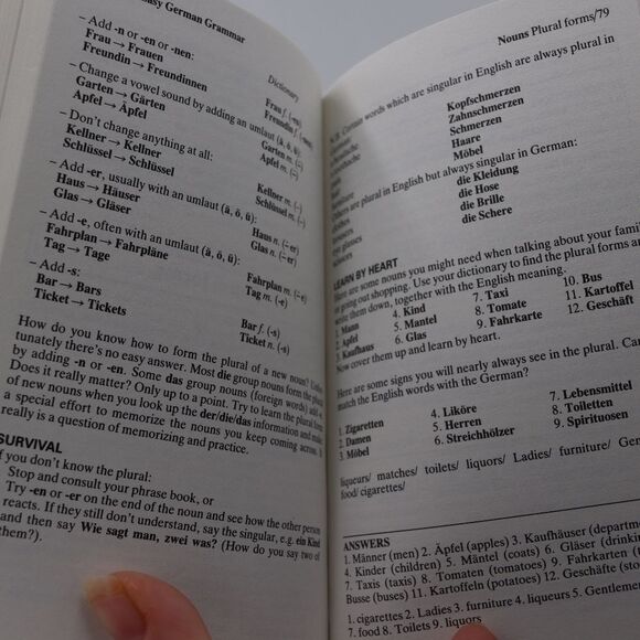 Nice 'n Easy German Grammar Book Passport Books 1983 Language Learning Resource - Picture 11 of 12